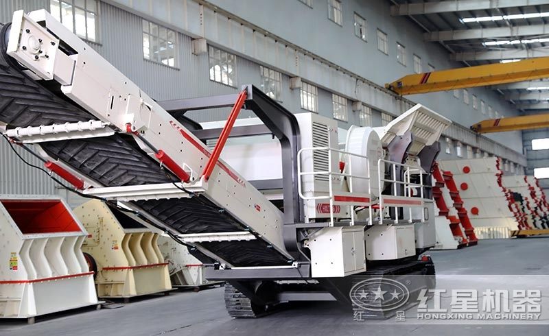 小型車載式鵝卵石破碎機，履帶液壓驅(qū)動
