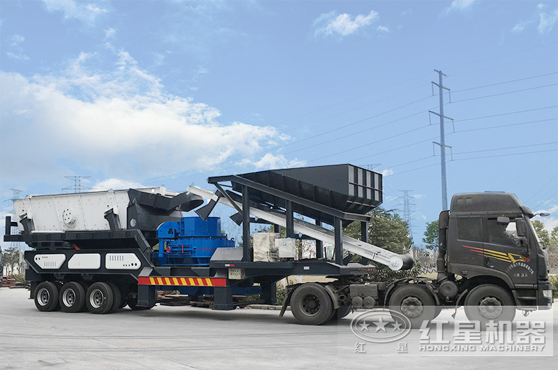 輪胎式移動(dòng)車(chē)載打砂機(jī)，車(chē)頭拉著走，輕松上路安裝便捷