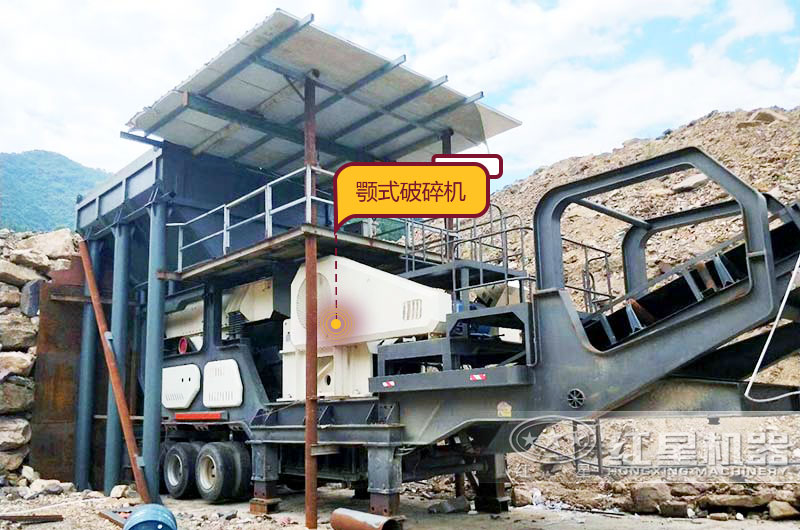 輪胎式移動鄂式破碎機生產現場，投資少收益好