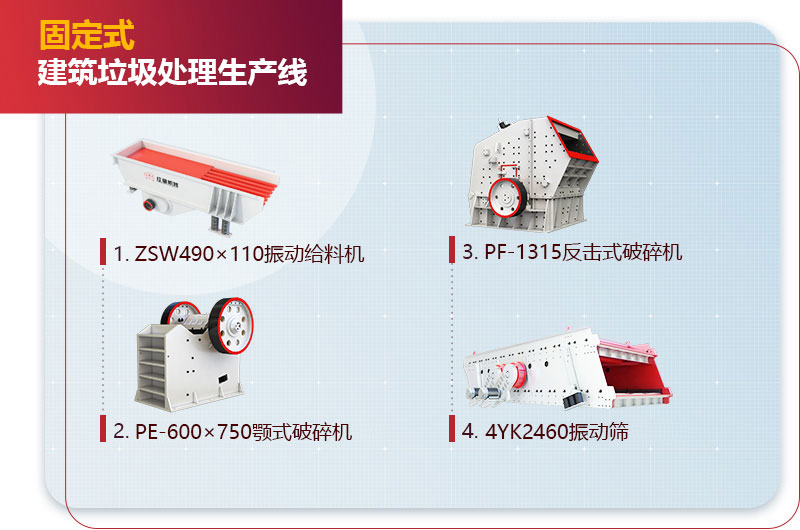 固定式建筑垃圾處理生產(chǎn)線(xiàn)流程圖